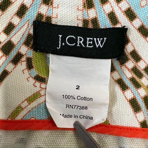 J Crew Trastevere Paisley Mini Skirt Big Buttons Blue Green Cream - Women's 2 - Picture 5 of 11